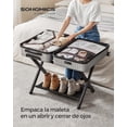 thumbnail image 3 of SONGMICS Estante de Equipaje de Bambú para Habitación de Invitados, Soporte Plegable para Maletas con Estante de Tela, para Hotel, Dormitorio, Carga de 60 kg, Negro Clásico, 3 of 6