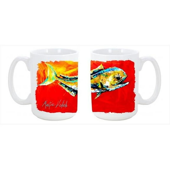 Danny Dolphin Fish Dishwasher Safe Microwavable Ceramic Coffee Mug 15 oz.