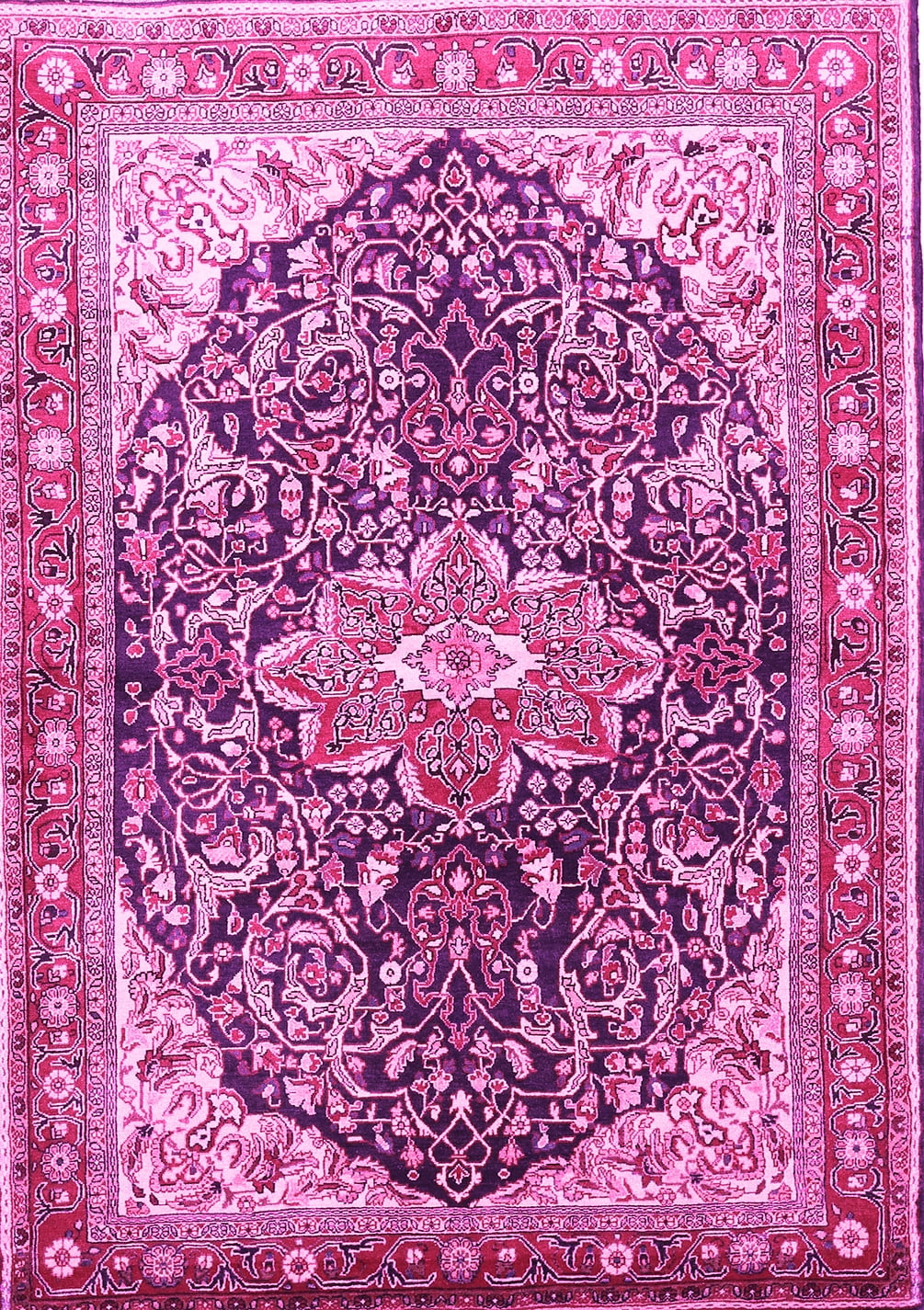 Ahgly Company Indoor Rectangle Medallion Pink Traditional Area Rugs, 2 ...