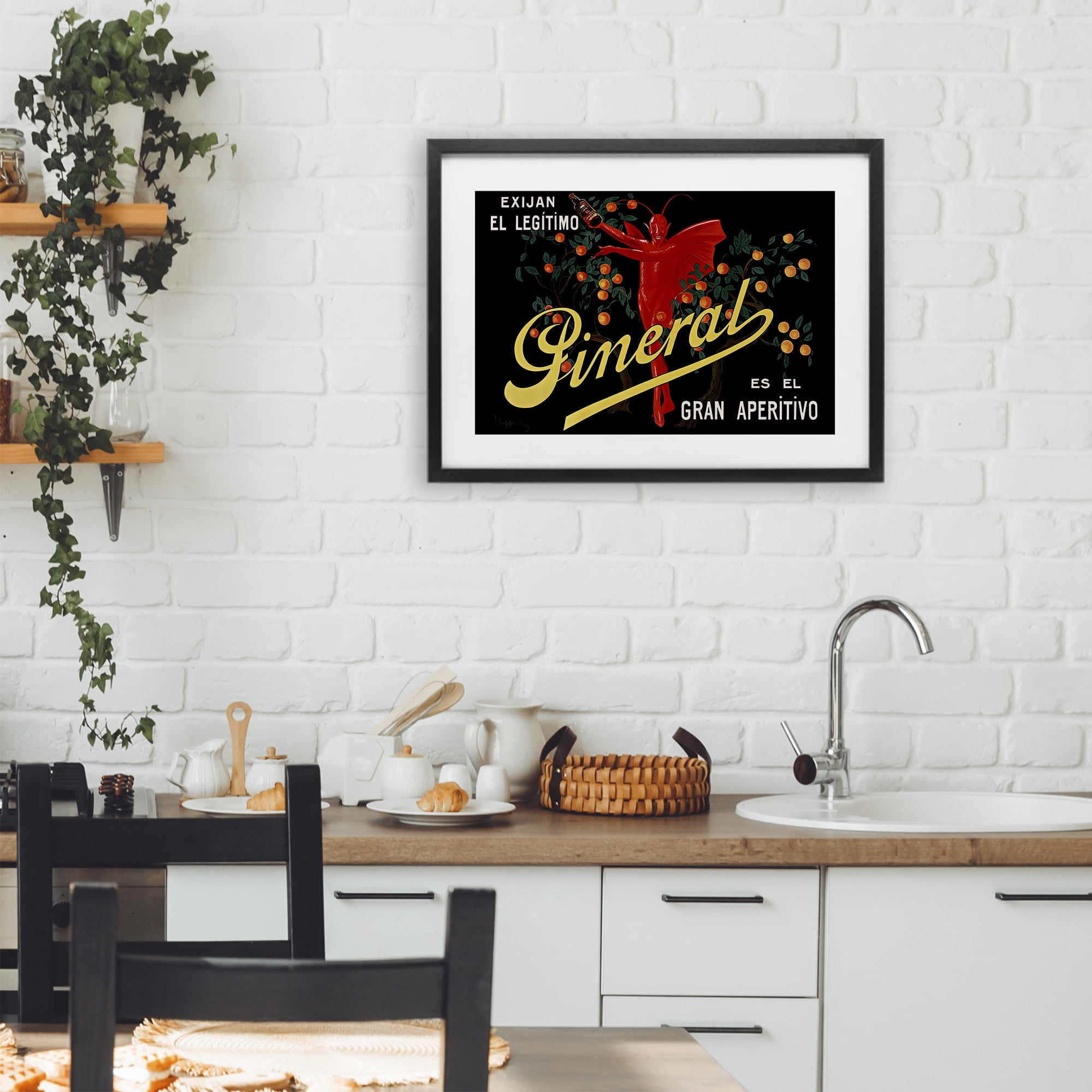 Stupell Industries Aperitif Poster with Character Black Framed Print Under Glass, design by Leonetto Cappiello