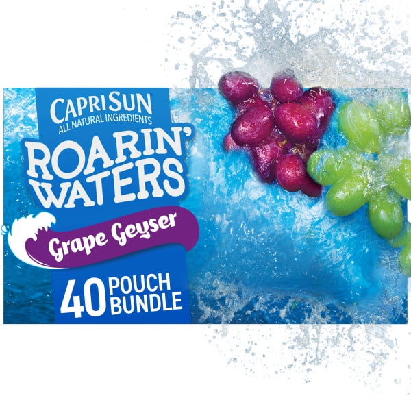 (4 Pack) Capri Sun Roarin' Waters Grape, 10 6 fl oz Pouches Walmart