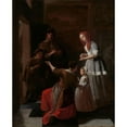 thumbnail image 2 of Jacob Ochtervelt 20x24 Gold Ornate Framed and Double Matted Museum Art Print Titled - The Players (C. 1660 - C. 1682), 2 of 4
