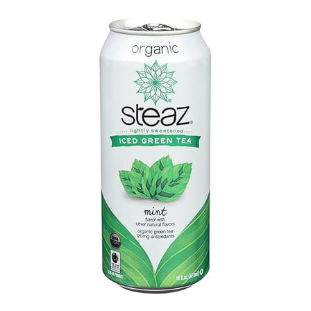 1x Steaz Organic Iced Green Tea, Mint, 16 oz