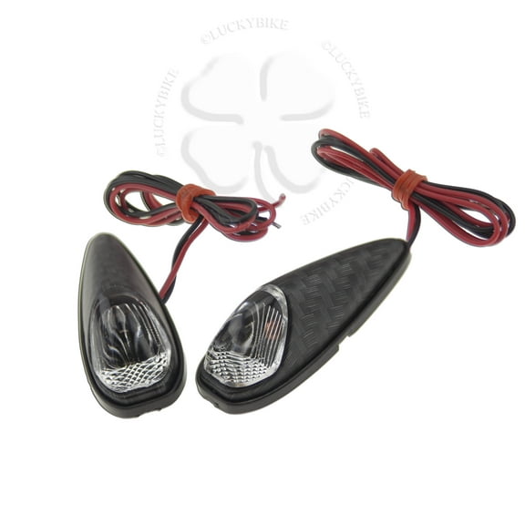 Mini Bullet Turn Signal Clear Carbon Motorcycle Blinker Surface Mount Light