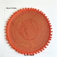thumbnail image 3 of Aaihamo Round Braided Placemat, Round Heat Resistant Mat with Pompom Tassel, Durable Non-Slip Place Mat for Dining Table Restaurant Decor, 3 of 5