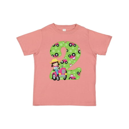 

Inktastic Tractor Girl 2nd Birthday Gift Toddler Toddler Girl T-Shirt