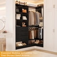 thumbnail image 2 of iSunirm Corner Closet Organizer System 2-Piece Set, 54''L x 31''W Wardrobe System with 3 Drawers, 2 Hanging Rods, and Shelves for Closet, Bedroom, Black, 2 of 5