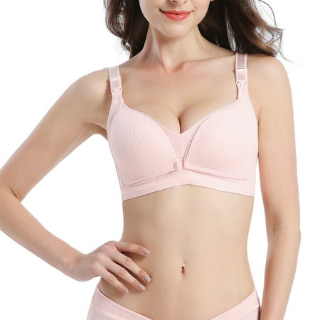 

DENGDENG Maternity Bras for Breastfeeding Wirefree Sports Sleep Nursing Bra No Underwire Support Bralette Pink M