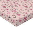 thumbnail image 4 of Ambesonne Floral Fitted Sheet, Soft Tones Flowers Spring, Twin XL Size, Pale Rose Pink and Sage Green, 4 of 5