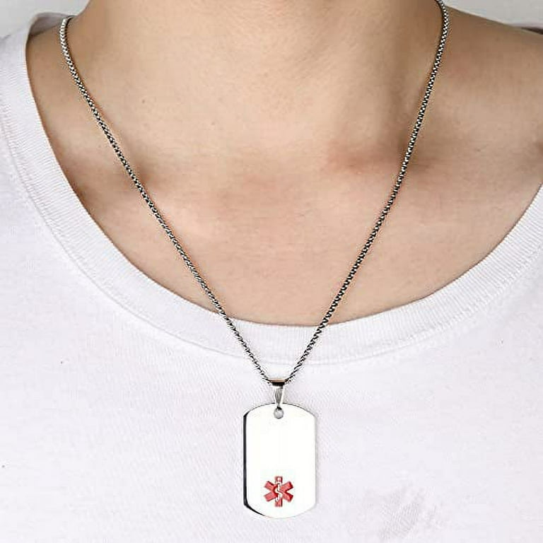 Mens store diabetic necklace