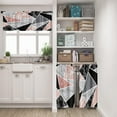 thumbnail image 2 of 36 Inch Kitchen Curtains Pink and Black Marble Geometric Abstract Art Window Curtains and Valances Set of 3,Colorful Diamond Pattern Short Tier Curtain Vintage Small Kitchen Decor, 2 of 6