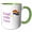 Green/White, variant on 3drose, Image of Flag with Text of Lead with Love, 11oz Two-tone Green Mug