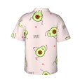 thumbnail image 4 of Xecao Avocado Doing Sport Yoga print Hawaiian shirt - a stylish short-sleeve button-down for men, perfect for casual beach and tropical outings., 4 of 9