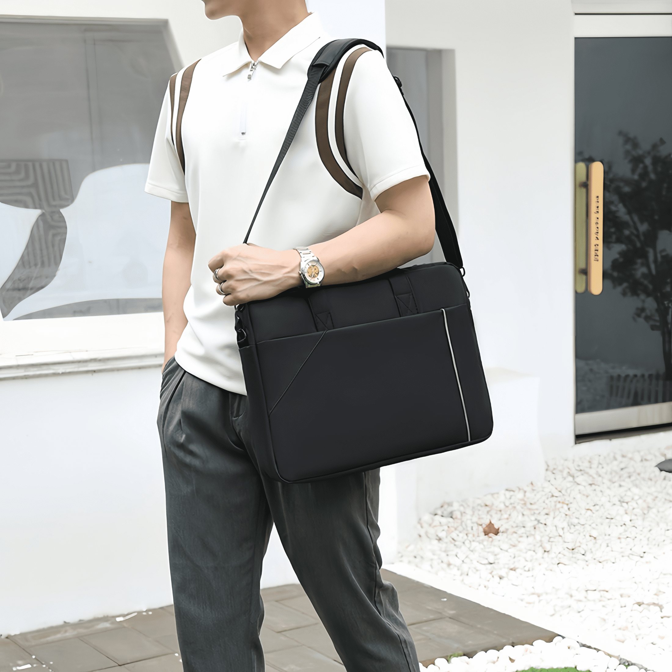 Xeie Thuk 15.6 inches Large Capacity Laptop Briefcase - Business Office Computer Bag with Padded Compartment