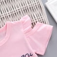 thumbnail image 4 of Mifsaly Toddler Girls 2 Piece Summer Outfits Cold Shoulder Short Sleeve Graphic T-Shirts with Appliques and Floral Shorts, 4 of 7