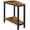 Rustic Brown + Black, variant on Wedge End Table, Recliner Wedge Side Table with Storage, Industrial Triangle Accent Table for Small Space, Corner, Living Room, Apartment, Greige