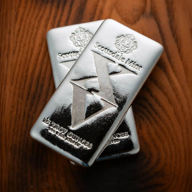 15 oz .999 Fine Silver Cast Bar - Scottsdale Mint Imperium