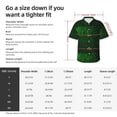 thumbnail image 3 of KLL Men's Hawaiian Shirt Short Sleeve Button Down Beach Shirts-Green Sparkling, 3 of 5