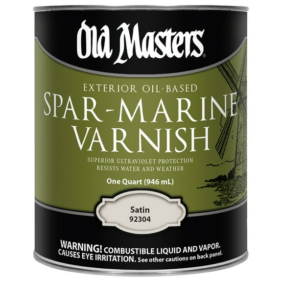 12-Pack of 1 qt Old Masters 92304 Clear Spar-Marine Varnish Oil-Based Exterior Coating, Satin