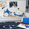 thumbnail image 3 of HFDF Outer Space Room Wall Art, Space Theme Posters Astronaut Construction Canvas Prts Planet Stars Trucks Universe Art Prt For Kids Boys room Playroom Decor-Ready To Hang 14x11inch Framed, 3 of 6