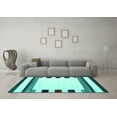 thumbnail image 3 of Ahgly Company Indoor Rectangle Solid Turquoise Blue Modern Area Rugs, 3' x 5', 3 of 4