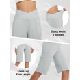 thumbnail image 4 of BALEAF Women's Bermuda Long Shorts 14" Knee Length Capri Pants High Waisted Athletic Shorts with Pockets Summer Casual Light Gray XL, 4 of 7