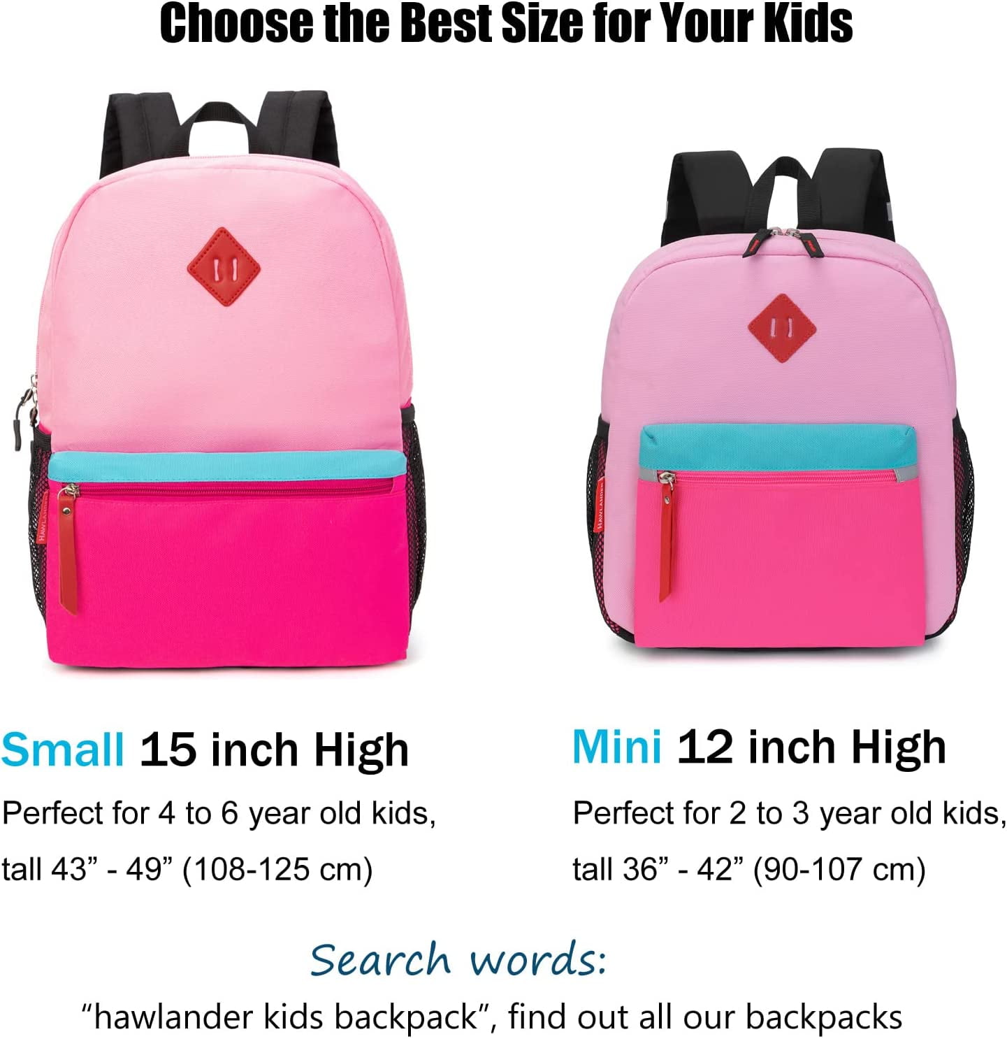 HawLander Little Kids Backpack for Boys Toddler School Bag Fits 3