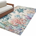 thumbnail image 2 of 3'x5' Area Rugs, Vintage Coastal Indoor Outdoor Area Rug for Living Room Bedroom, Sea Turtle Octopus Coral Beach Nautical Washable Bathroom Rugs Kitchen Floor Carpet Mats Home Decor Aesthetic, 2 of 8