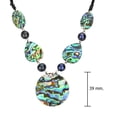 thumbnail image 3 of AeraVida Ocean Elegance Round Abalone Shell and Black Pearls Velvet Fabric Necklace, 3 of 4