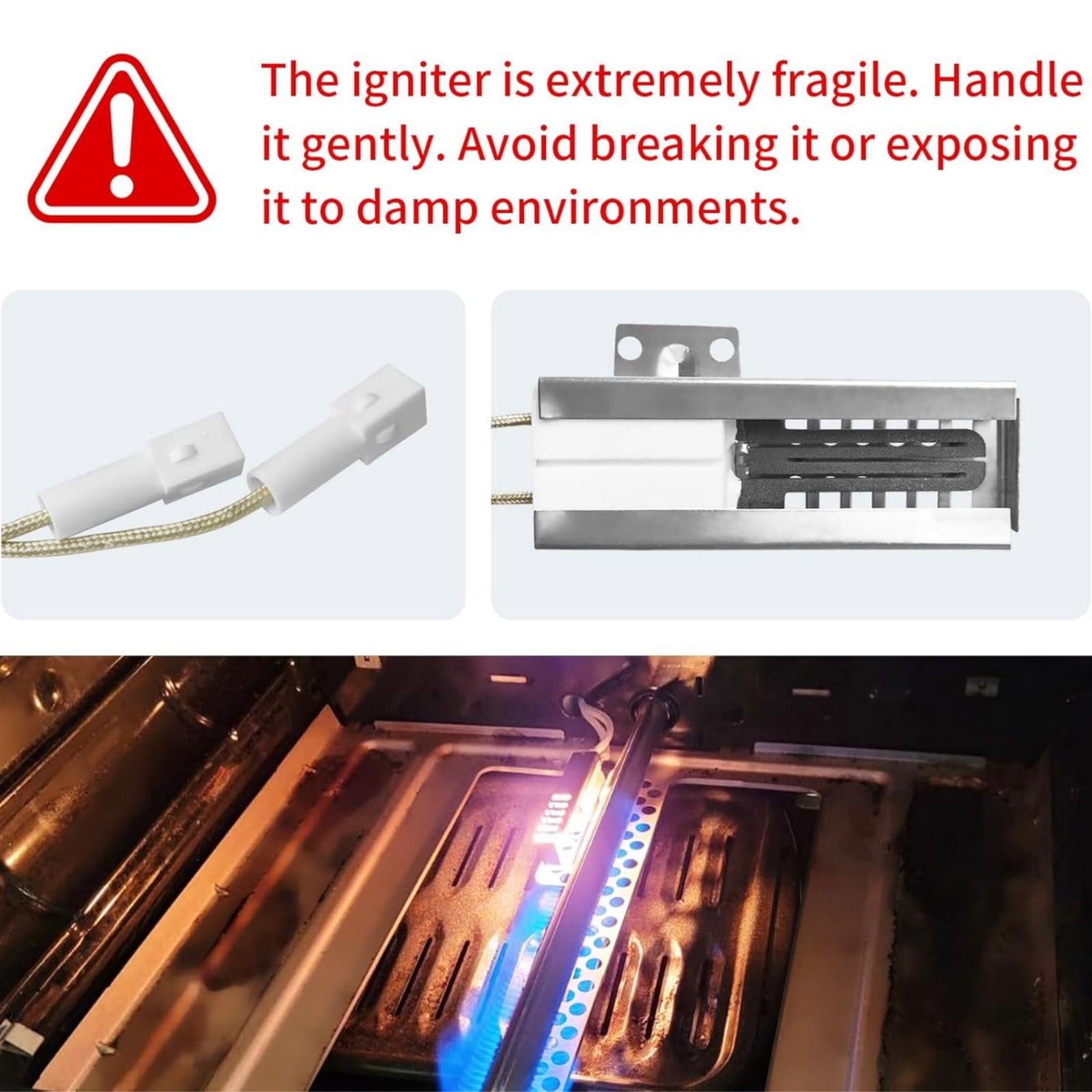 CSYANXING Range Oven Igniter 120V Quality Materials Aluminum Alloy ABS With 2 Nut Connectors For Samsung NX58K9850SS NX58K9852SG Oven