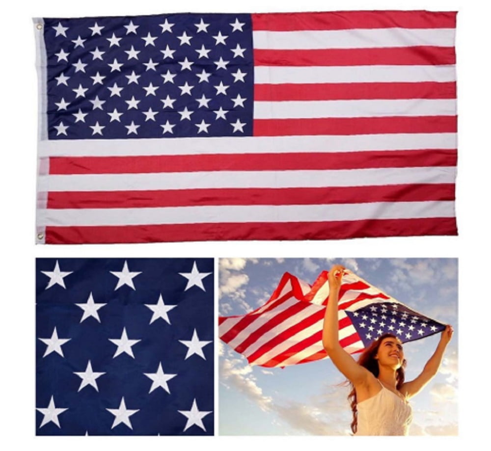 Sewn Stripes Stars Brass Grommets American Flag 3'x5' FT USA US U.S 