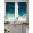 thumbnail image 4 of Sheer Curtains 72 inches Long, Abstract Water Duck Green Gradient Ocean Waves Light Filtering Sheer Window Curtains Rod Pocket Voile Drapes for Bedroom Living Room, 52"W x 72"L 2 Panels, 4 of 7