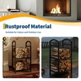 thumbnail image 6 of Garvee Heavy Duty 30 Inch Firewood Rack - 2-Tier Metal Log Holder with Kindling Hooks - Large Wood Storage Organizer for Indoor Outdoor Fireplace, Patio, or Deck - Antique Copper, 6 of 8