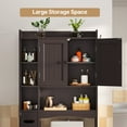 thumbnail image 4 of Over The Toilet Storage Cabinet, Asofer 66''H Bathroom Storage Organizer with Paper Holder and Adjustable Shelf, Dark Brown, 4 of 6