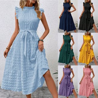 Summer Floral Mini Dress With Cutout & Lace-Up Back - Ruffle Beach Dress