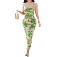 thumbnail image 1 of VISgogo Vestido sin mangas para mujer, estampado de flores, sin mangas, correa de espagueti, corte bajo, traje de verano de una pieza, S/M/L VISgogo  moda, 1 of 4