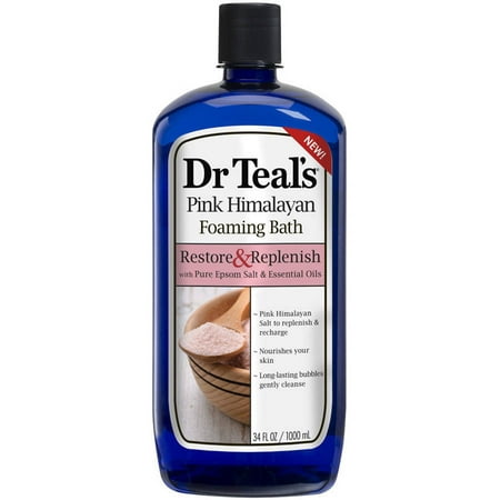 (2 pack) Dr Teal's Foaming Bubble Bath with Pure Epsom Salt and Pink Himalayan Salt, 34 (Best Bath Salts Drug)
