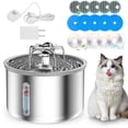 thumbnail image 1 of Fuente de Agua Acero Inoxidable 304 para Gato y Perro Azul 2L Silenciosa con 5 Filtros, 1 of 9