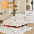 thumbnail image 3 of Homefun Corduroy Oversized Recliner Sofa Bed with Deep Seat 3 Pillows,USB,RGB LED Light Strip,Cup Holder, Side Pocket, 3 of 9