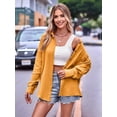 thumbnail image 5 of Womens Button Down Shirts Cotton Long Sleeve Oversized Boyfriend Blouses Collared Dress Tops with Pockets Turmeric XL, 5 of 8