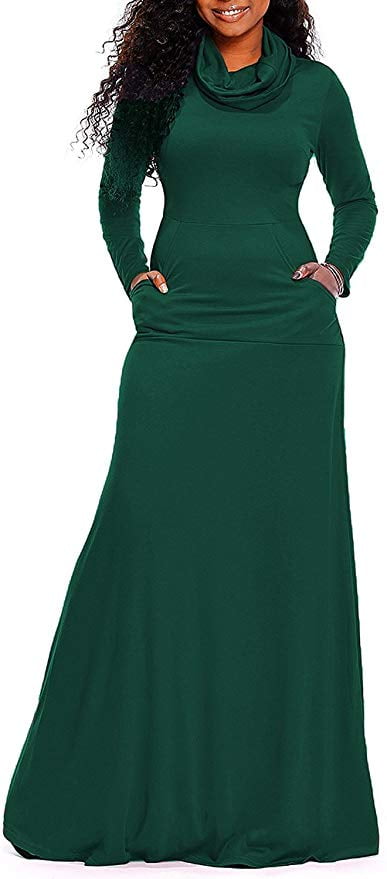 cowl neck single breasted plain maxi dress