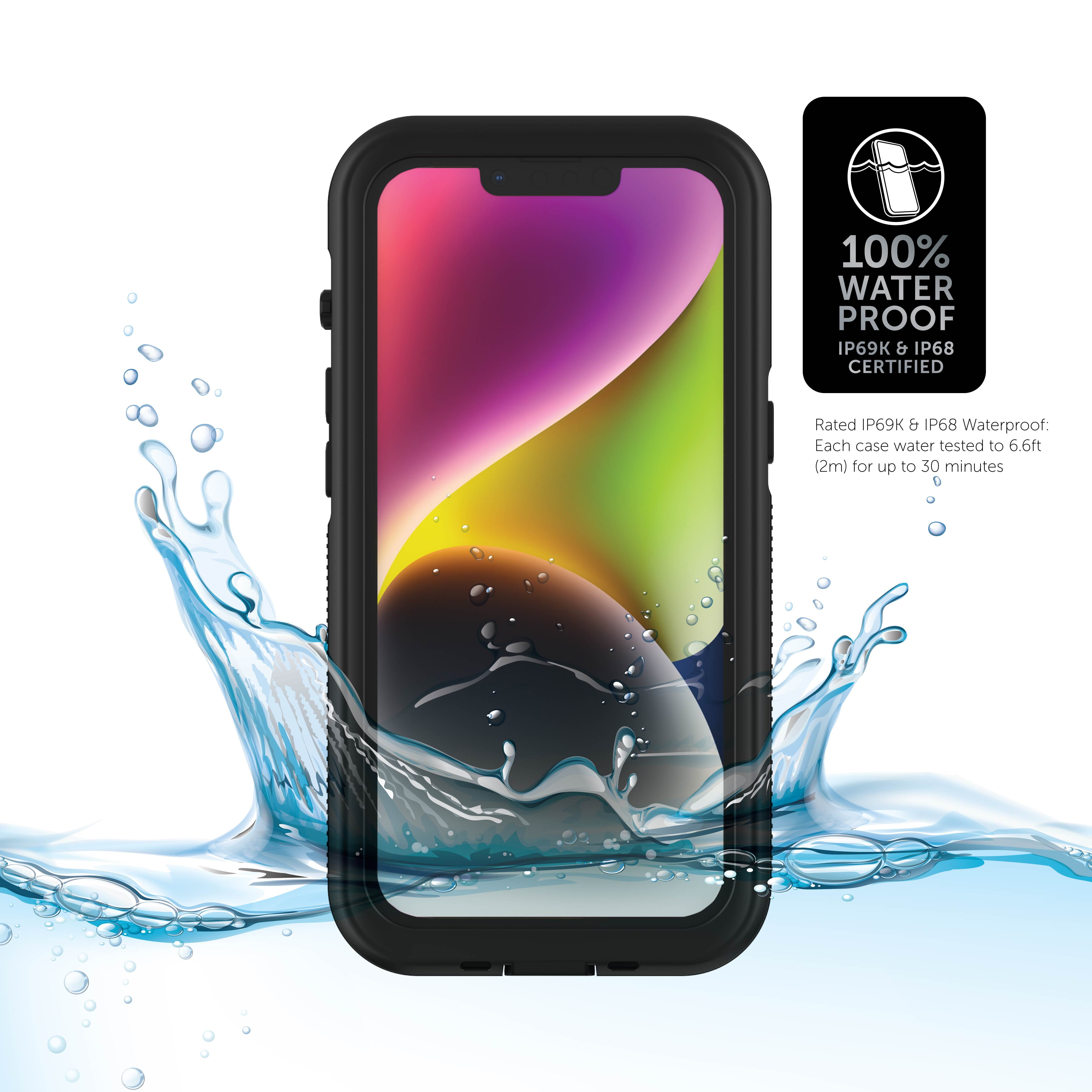 Body Glove Tidal Waterproof Phone Case for iPhone 14 and Wrist Float Red