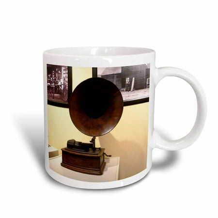 3dRose Early Phonograph, Ceramic Mug, 15-ounce
