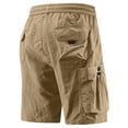 thumbnail image 6 of Beach Shorts for Men Summer Casual Elastic Waist Straight Leg Loose Fit Knee Length Cargo Shorts with Pockets, 6 of 6