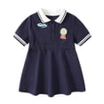 thumbnail image 3 of Curuila Toddler Kids Girls School Dress Short Sleeve Graphic Print Lapel Button Down Summer Comfort Dresses Size 2-3 Years, 3 of 5