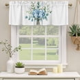 thumbnail image 2 of Teal Spring Floral Curtain Valances for Windows, Kitchen Valance Window Treatments Panel 2 Pack, Watercolor Summer Flowers Rod Pocket Short Curtains for Bathroom Bedroom 42 x 12 Inch, 2 of 8