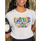 thumbnail image 1 of Camiseta Easter Vibes, top informal de manga corta y cuello redondo con estampado de conejito, mariposa y letras florales, para todas las estaciones., 1 of 7