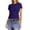 Dark Purple, variant on Women's Cap Sleeve Boat Neck Ruched Crop Top, Soft Ribbed Slim Fitted Tee, Going Out Casual Shirt for Summer