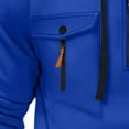 thumbnail image 6 of Evdexr Tactical Pullover Men Big and Tall Quarter Zip Hoodies Winter Drawstring Long Sleeve Gym Sweatshirt Fall Multiple Pockets Cargo Oversized Hoodie Blue S, 6 of 7