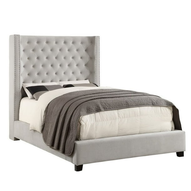 Furniture Of America Azealia Fabric Wingback King Bed In Ivory Com Furniture Of America Azealia Fabric, Homelife Furniture Tracy California